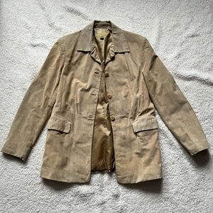 Beige Leather Blazer Jacket from Caslon